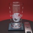 Football Engraved Pint Glass Cheap