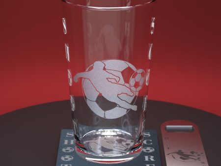 Football Engraved Pint Glass Cheap