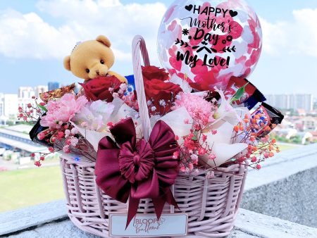 5   Personalised Balloon Snack Hamper Flower Basket - Mother s Day Collection Online now