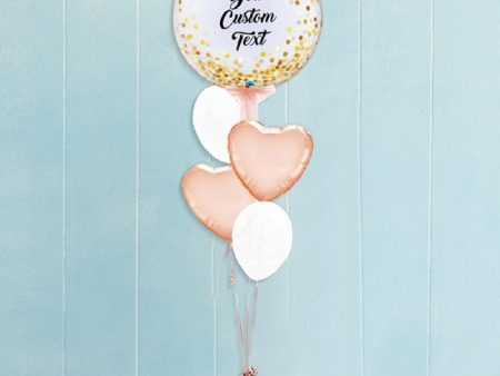 Bubbles Custom Text And Heart Balloon Bouquet Online now