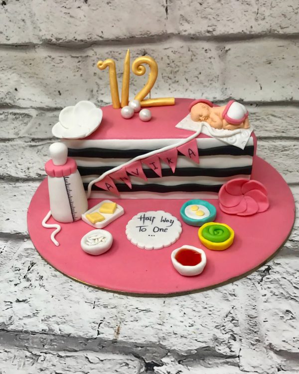 Baby Girl Semi Design Cake Online Hot Sale