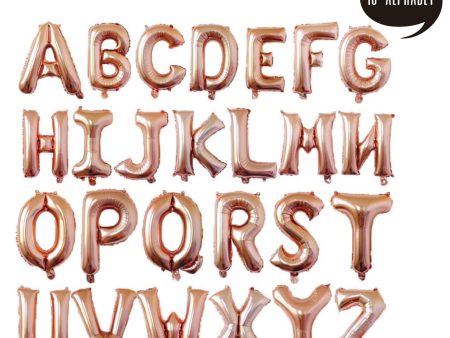 [16 Inch Alphabet Balloon] - ( Rose Gold Airfilled Only ) Fashion