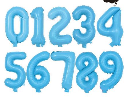 [16 Inch Number Balloon] - ( Pastel Blue Airfilled Only ) Supply