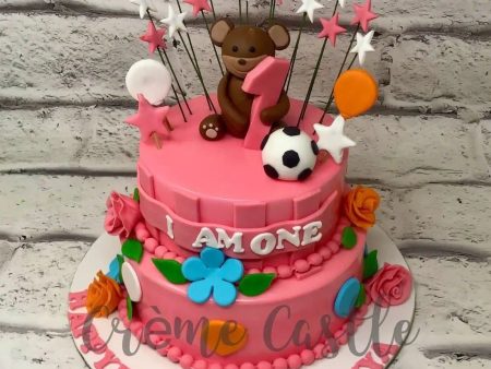 Teddy Football Design Cake For Discount