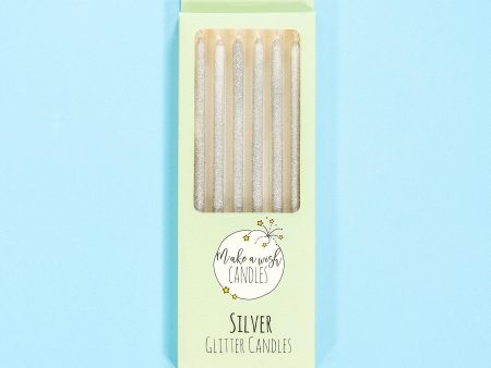 Silver Glitter Candles Supply