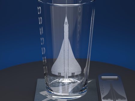 Concorde Engraved Pint Glass Fashion