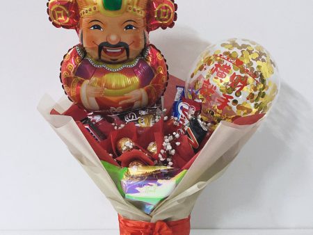 [SMALL BOUQUET] 5   Personalised Balloon with Chocolate and Small Flower Bouquet - Chinese New Year 2023 Collection Online Hot Sale