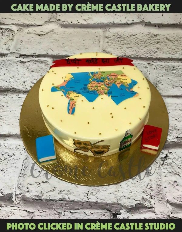 Travel Theme Books Design Cake For Sale