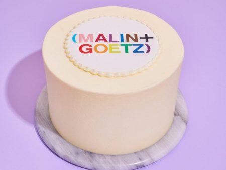 White Iced Cake with Logo For Sale