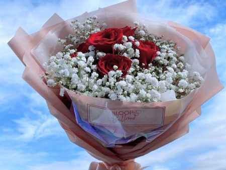 [SMALL] 5 Red Roses Flower Bouquet - Valentine s Day Collection on Sale