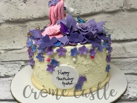 Purple Lady Unicorn Design Cake Online Sale