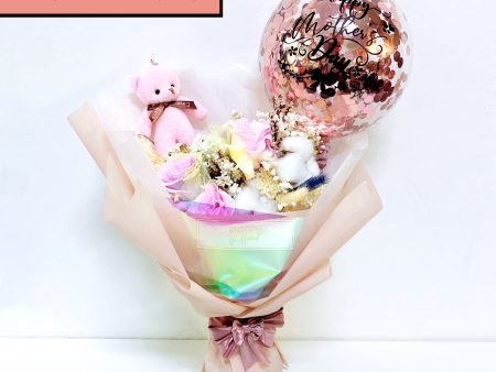 [MEDIUM BOUQUET] 5   Personalised Balloon Mother s Day Preserved Flower Bouquet Hot on Sale