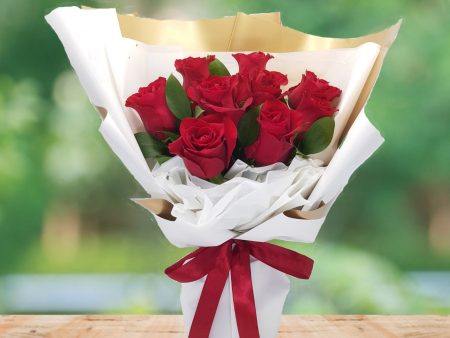 10 Red Roses Bouquet Arrangement Discount