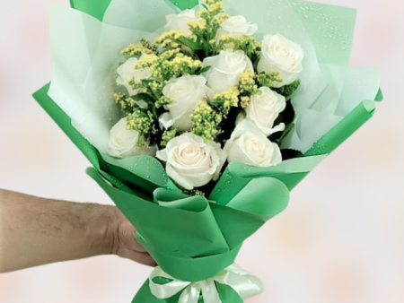 10 Cream Rose bouquet Online