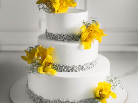 Yellow Lily Wedding Cake on Sale