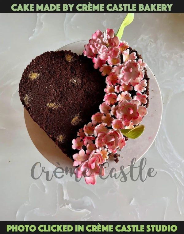 Naked Heart Floral Design Cake on Sale