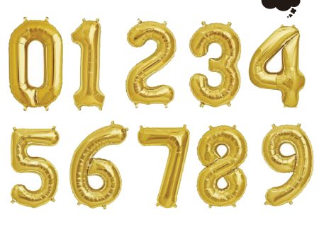 [16 Inch Number Balloon] - ( Gold Airfilled Only ) Online now