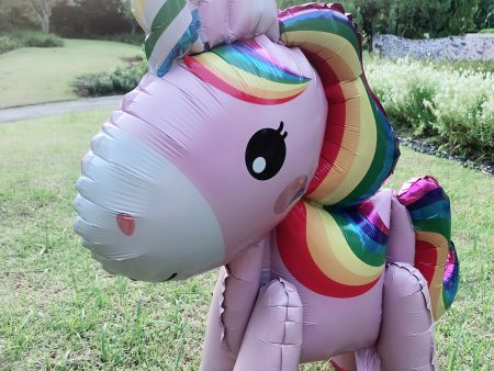 [Pink Rainbow Unicorn] - 3D Unicorn Walker Balloon (Air-Filled Only) Cheap