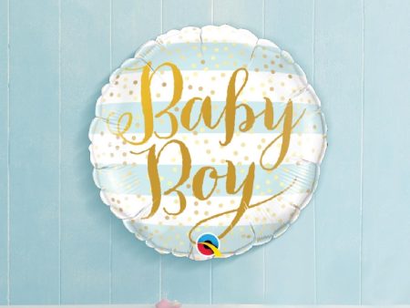 Baby Boy Blue Stripes Foil Balloon For Discount