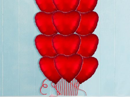 12 Satin Luxe Matte Red Balloon Bouquet Online Sale