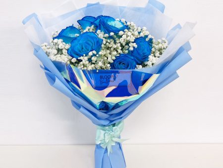 [LARGE BOUQUET] 10 Electric Blue Roses Bouquet - At Least 2 Days Pre Order Required : Mother s Day Collection Online Sale