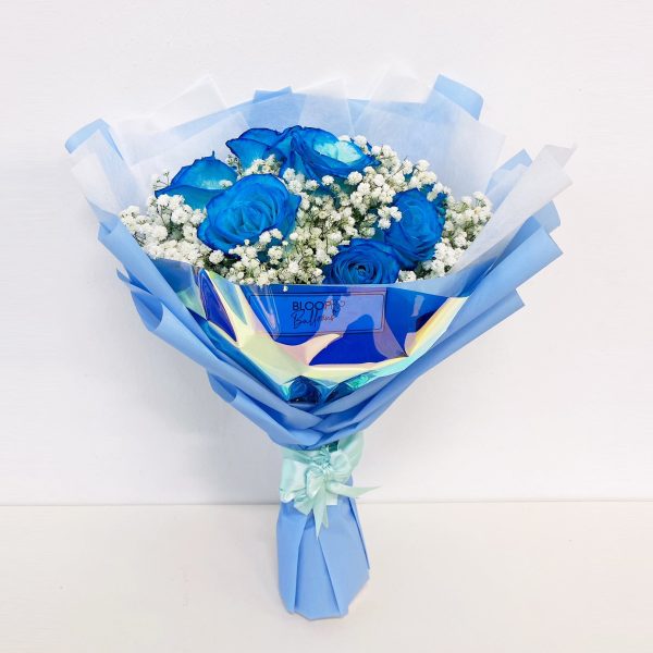 [LARGE BOUQUET] 10 Electric Blue Roses Bouquet - At Least 2 Days Pre Order Required : Mother s Day Collection Online Sale