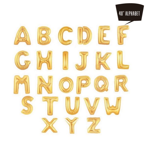 [40 Inch Alphabet Foil Balloons] – Gold Foil For Discount