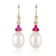 Madison Drop Earrings in Pearls & Pink Sapphires Online Hot Sale