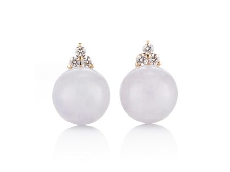 Madison Earrings in Lavender Jade & Diamonds Sale