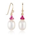 Madison Drop Earrings in Pearls & Pink Sapphires Online Hot Sale