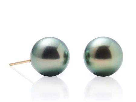 12mm Gray Tahitian Pearl Earrings Sale