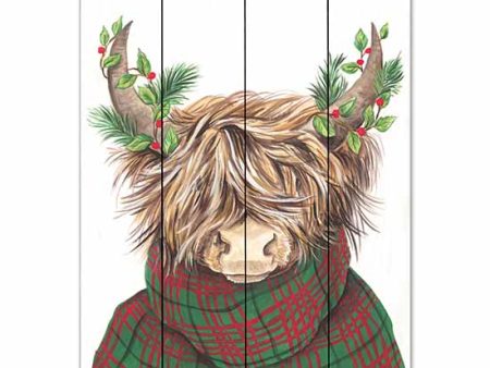 ART1290PAL - Christmas Highland Cow - 12x16 Sale