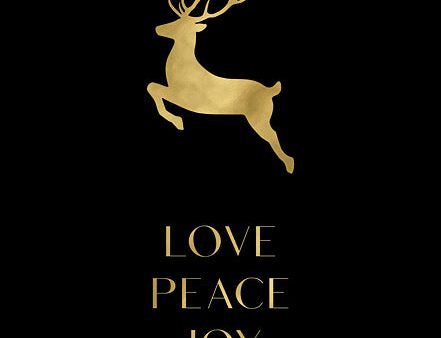 BRO235 - Love, Peace, Joy Reindeer - 12x16 Cheap